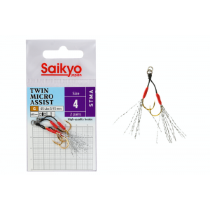 Крючки Saikyo STMA TWIN MICRO ASSIST №4 (2 пары) Крючки Saikyo STMA TWIN MICRO ASSIST №4 (2 пары)