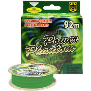 Шнур Power Phantom 4x, 92м, зеленый, 0,08мм, 7,25кг