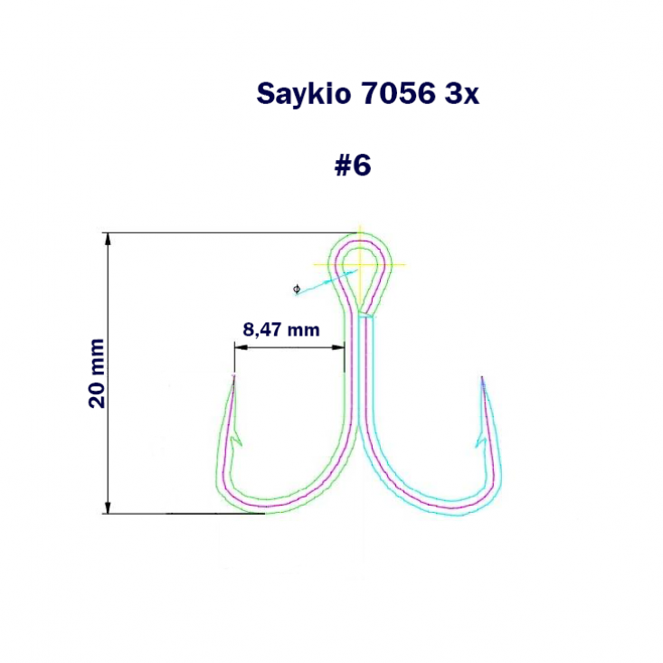 Крючки Saikyo тройн.7056TN 3X №  6 (10шт)